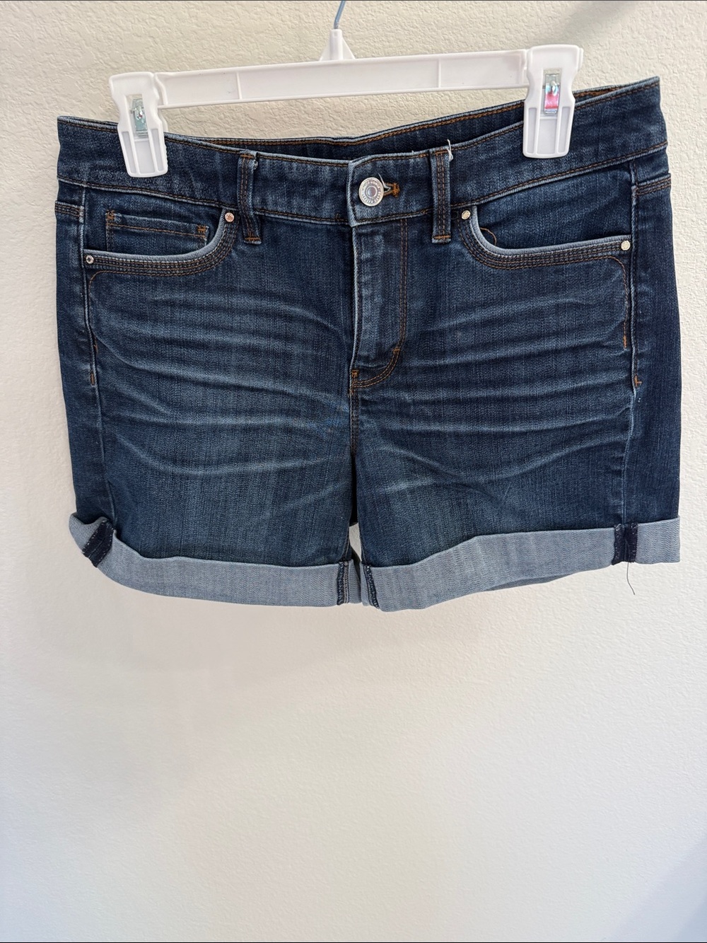 White House Black Market Indigo Rolled Cuff Denim Shorts